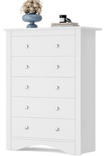Tall Dresser for Bedroom with 5 Drawers, Modern Chest of Drawers, Wooden Dresser