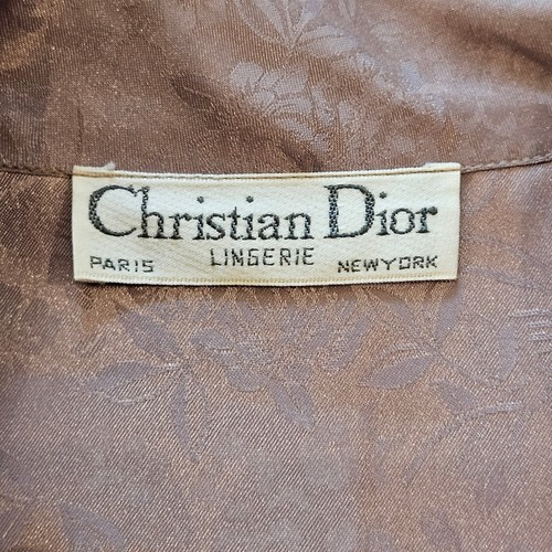 Christian Dior Robe Size S Pink Mauve Lave Trim Long Sleeve Made In USA FLAWED - Picture 12 of 16