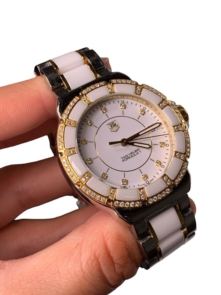 TAG Heuer Formula 1 Women's Watch – WAH1221 – White & Gold Ceramic