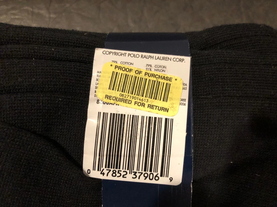 New NWT Set of 3 Polo Ralph Lauren Men's Black Dress Socks Cotton Nylon - Image 4 of 4