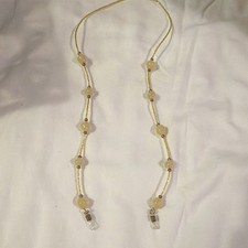 Beaded Eyeglass/Sunglasses Holder Lanyard Strap, Gold Tone, Women