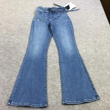 Lucky Brand Stevie High Rise Flare Jeans Womens 6/28R Blue Med Wash Sample 28x32