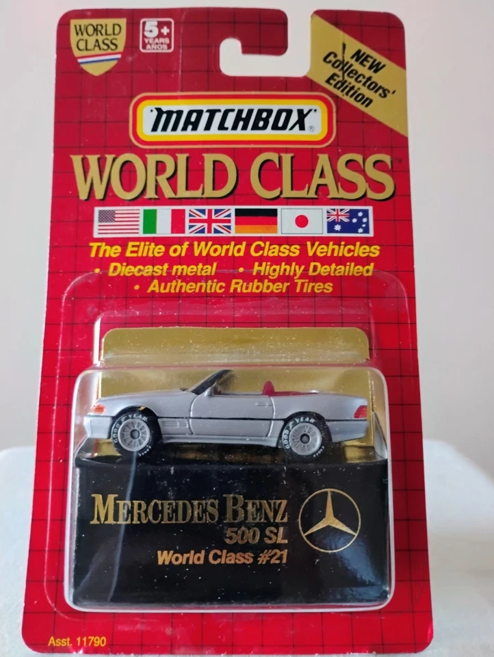 Lote de 2 autos Matchbox Clase Mundial 1993 vintage Mercedes 500SL, Cadillac Allante Foto 2 de 4