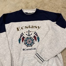 Vintage Carnival Cruise Ecstasy Ship Graphic Crewneck Sweatshirt Mens XL