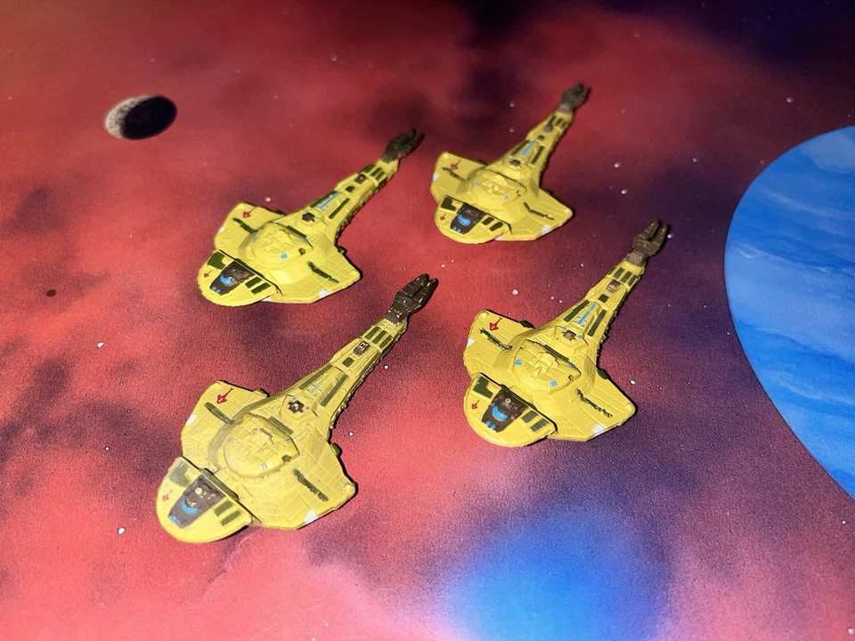 Star Trek Micro Machines Lot X4 Cardasian Galor Space Wars Ship Cruiser Fleet - Image 1 of 1