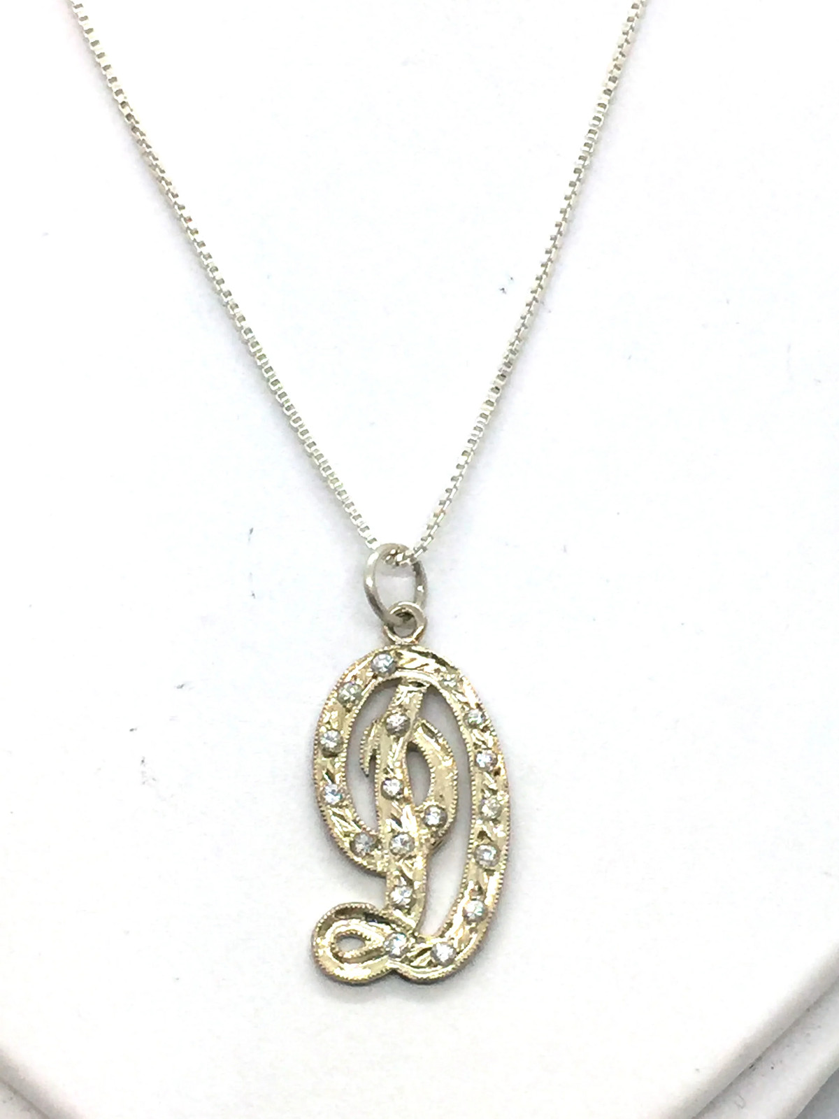 925 Sterling Silver CZ Script Initial Letter D Pe… - image 5