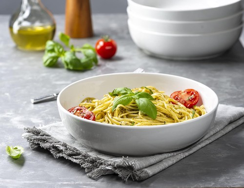 Set of 4 Large 40oz White Ceramic Pasta Bowls – Microwave & Dishwasher Safe - Picture 3 of 11