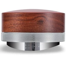 58.5mm Espresso Tamper Distribution Tool, Rosewood/Stainless Steel, Adj. Depth