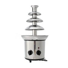 4 Tier Stainless Steel Electric Chocolate Fondue Fountain Machine 4-Pound