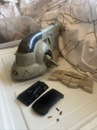 Vtg 1981 Kenner Star Wars SLAVE 1 +Ramp+Solo Carbonite 100% COMPLETE&ORIG PARTS