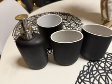 Produktbild - 4er Ikea Ekoln Zahnbürstenhalter Zahnputzbecher Seifenspender schwarz Bad Zubehö