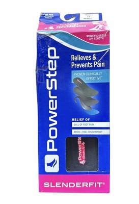  PowerStep SlenderFit Women's 3/4 Insoles Orthotic Arch Support High Heel Dress