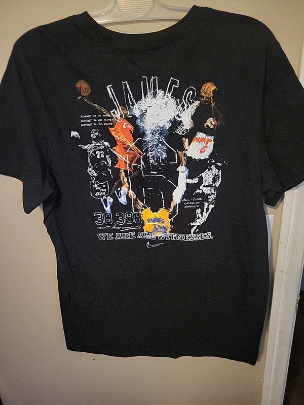Nike LeBron James All-Time Scoring Leader 38,388 Points XL Black Shirt 