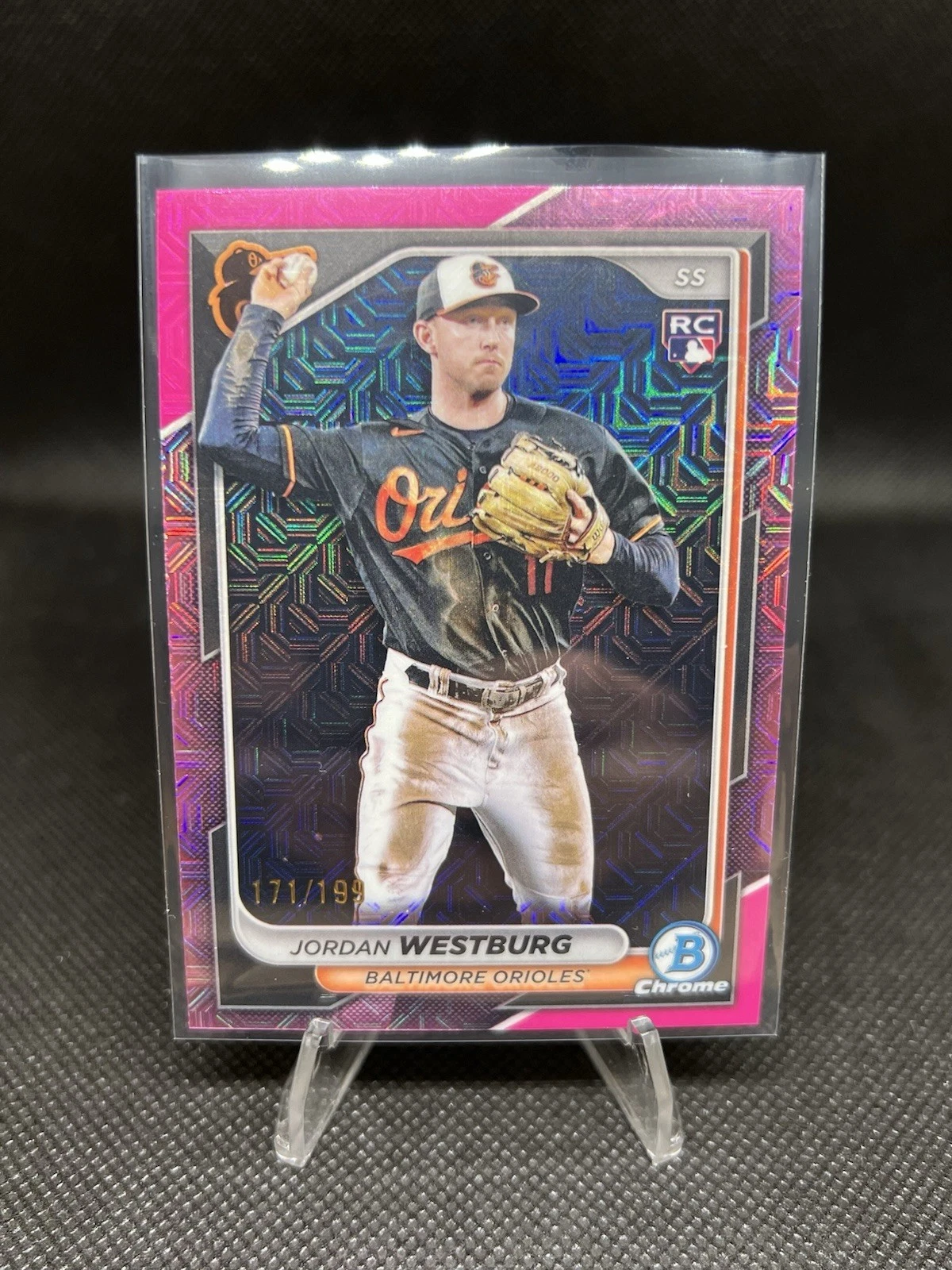 2024 Bowman Chrome Pink Mojo Refractor #17 Jordan Westburg /199 (RC)