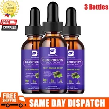 3Pack 60ml 3000mg Elderberry Extract Organic Tincture Liquid Herbal Drops 2 Floz