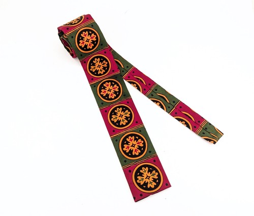 1950s ROOSTER Necktie Vintage Square Bottom Men's All Cotton Necktie Sun Fabrics - Picture 4 of 6