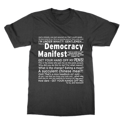 T-Shirt This is Democracy Manifest lustig Oberteil Shirt saftig Essen Geschenk