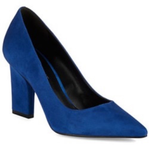 Nine West U Go Girl Blue Leather Suede Pointed Toe Dress Pumps 6 M New with Box - Picture 2 of 5