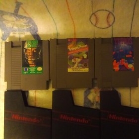 Lot 6 Nintendo NES Games Mario 1,2&3 Tetris* Dragon Power*Tecmo Bowl With Sleeve