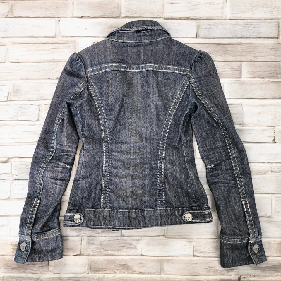 Vintage Miss Sixty Y2K Blazer Denim Fitted Jean Retro Jacket Womens Small MINT - Image 2 of 4