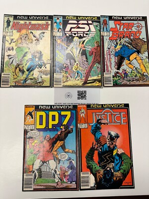 5 Marvel Comic Book Nightmask 9 Psi Force 2 StarBrand 4 DP7 7 Jvstice 7  21 CT5