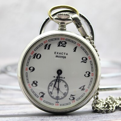 MOLNIJA EXACTA Melchior pocket watch MOLNIA USSR RARE Soviet Export  version!⏱