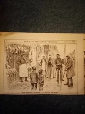 Sa80 Ephemera 1883 original punch cartoon the festive season a proud moment 