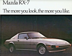 Vintage 1980 Mazda RX-7 S and GS Sports Car Color Sales Brochure / Flyer