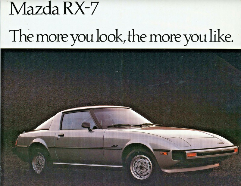 Vintage 1980 Mazda RX-7 S and GS Sports Car Color Sales Brochure / Flyer