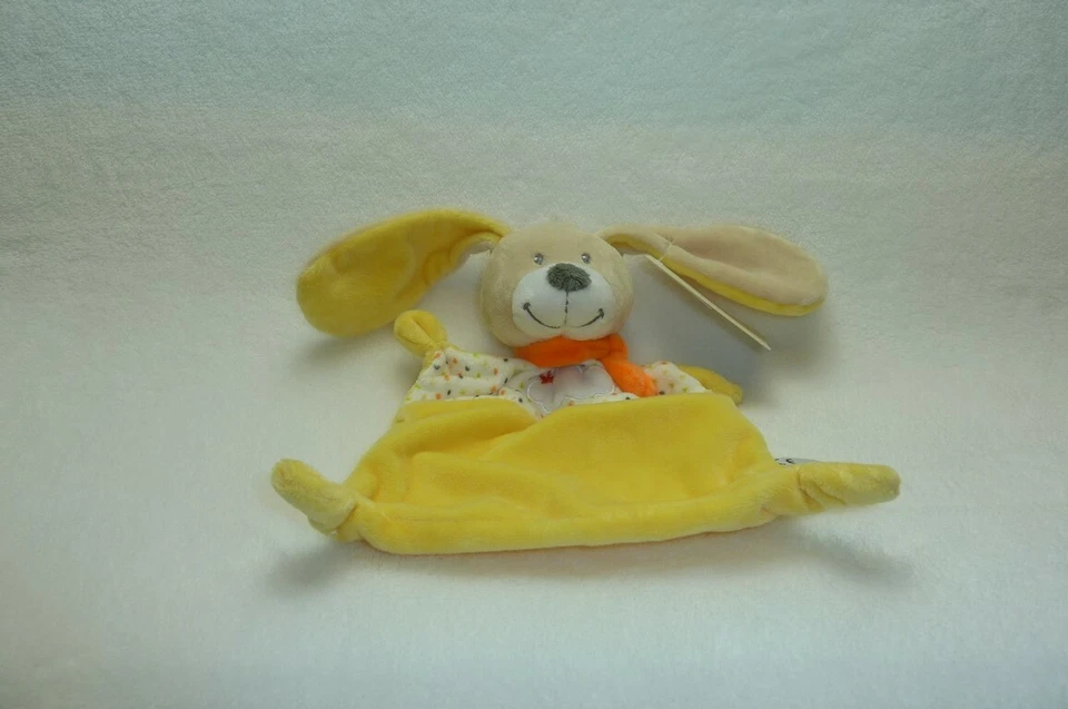 DOUDOU CHAT PLAT ROSE FLEURS COMME NEUF MOTS D'ENFANTS - Photo 1/1