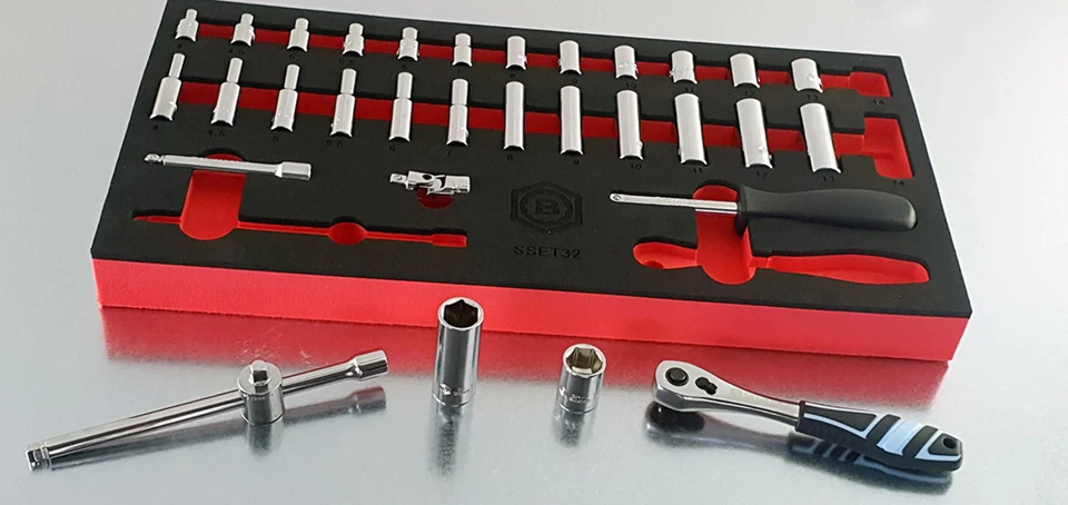 32-Piece 1/4" Drive Socket, Ratchet & Accessory Set - Britool Hallmark - Image 4 of 4