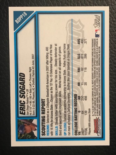 Béisbol Bowman Draft Picks & Prospect 2007 primera cromada - elige tarjetas - BDPP1 -80 - Imagen 26 de 104