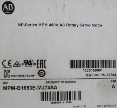 New Sealed ALLEN BRADLEY MPM-B1653E-MJ74AA SERVO MOTOR Free Shipping