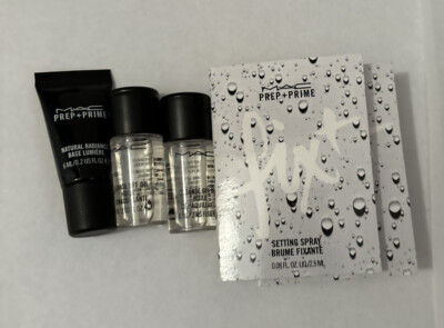 New Lot MAC Prep + Prime Natural Radiance +setting Spray+clean Off Oil Travel Sz