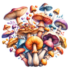 Wall decal sticker mushroom wall sticker 18 x 18 cm large
