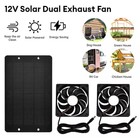 Solar Powered Fan 12V 10W Waterproof Dual Exhaust Fan For Camping Greenhouse