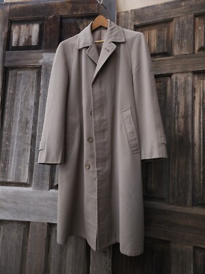 Vintage 1950s Alligator Surain Beige Gabardine Overcoat USA Made S