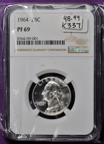 1964 Washington Quarter.  In NGC Holder.  Proof 69.  k337