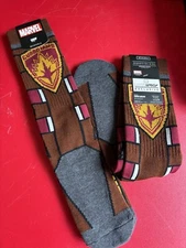 2 Pair MARVEL'S Guardians Of The Galaxy Loot Wear Exclusive Bioworld Crew Socks