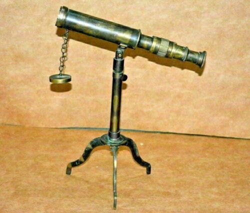 Telescope Brass Tripod Stand Nautical brass Antique Decor Antique Marine gifted - Picture 1 of 4