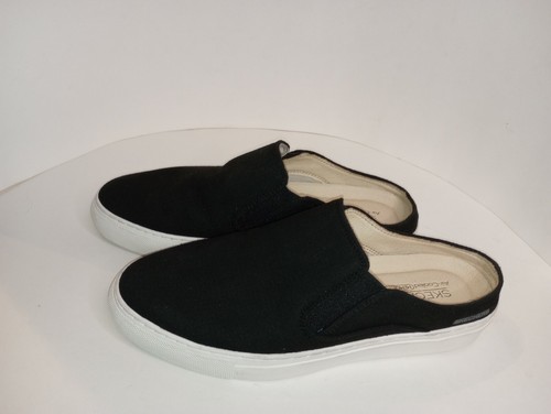 Skecher Womens Sz 7.5 Air Cooled Memory Foam slip on Black and White Mule 49745 - Imagen 10 de 12