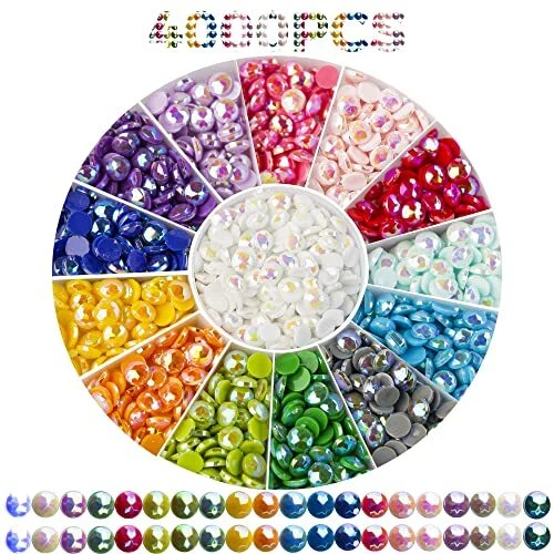 Glow in The Dark Diamond Painting Beads for Diamond Dots Accessories, 20  Colors Round Diamond Painting Drills Flatback Rhinestones for Crafts