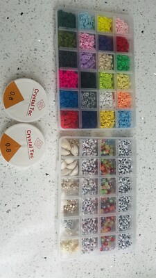 6000 Stck. Ton Perlen Armband Herstellung Kit Rund Flach Perlen Polymer Ton Perlen Set