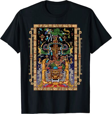 Ancient Mayan King Pakal Aztec God Civilization Mythology T-Shirt Size S-5XL