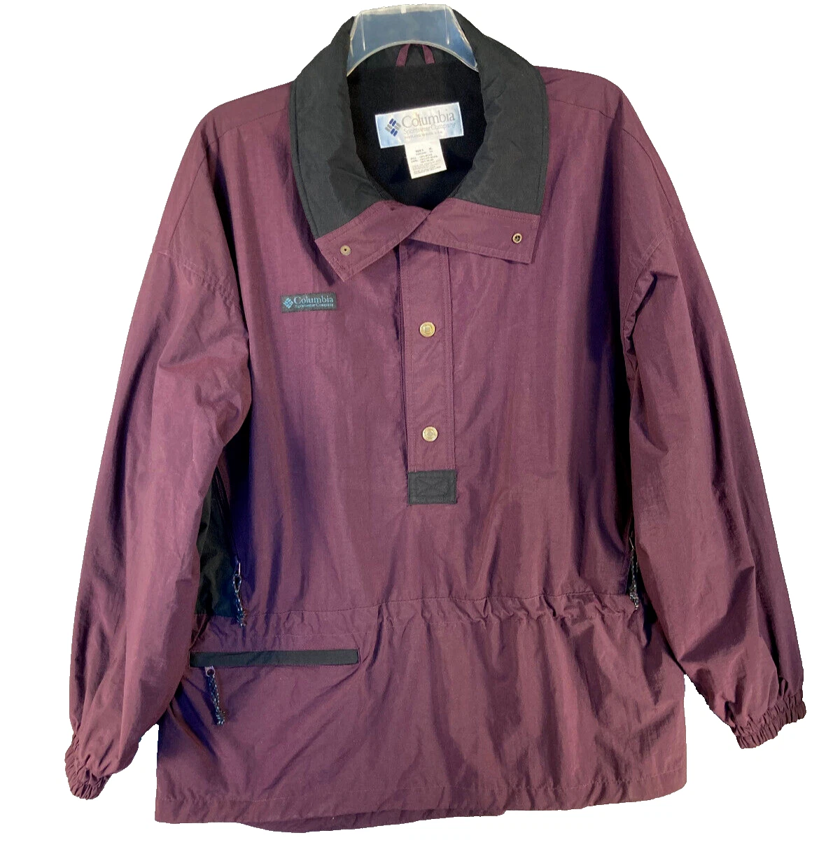 Columbia Jacket Men's XL Burgundy Pullover Windbreaker Outdoors Nature Hiking