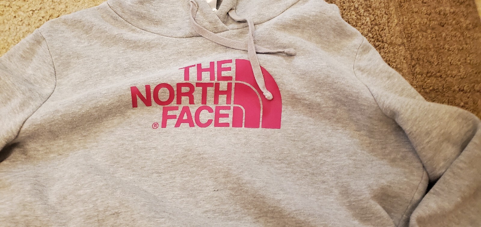 The North Face Women’s Medium Half Dome Pullover Hoodie Gray Pink Graphic Logo image 2