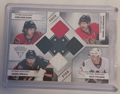 Titanium 4 Star Quad Senators Jersey Karlsson Alfredsson Spezza Foligno 23/75