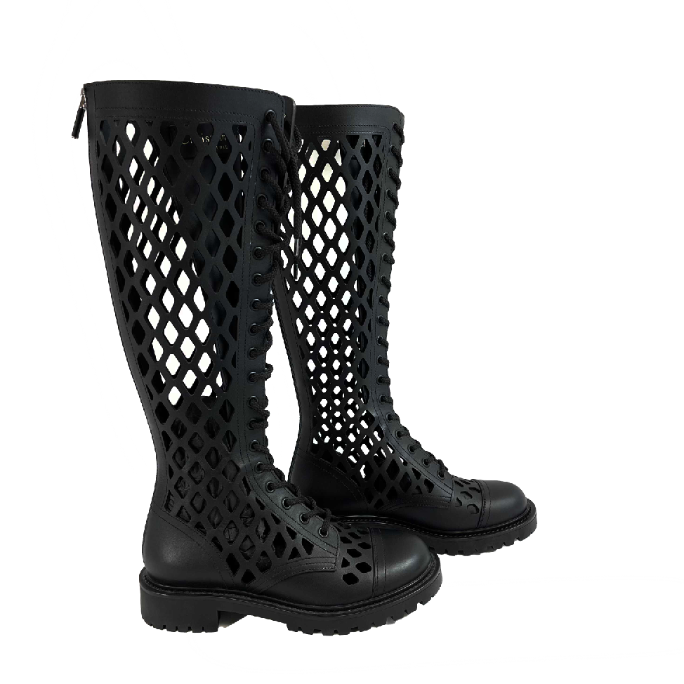 Christian Dior - D-Trap Black High Boots in Matt Calfskin Christian Dior - D-Trap Black High Boots in Matt Calfskin