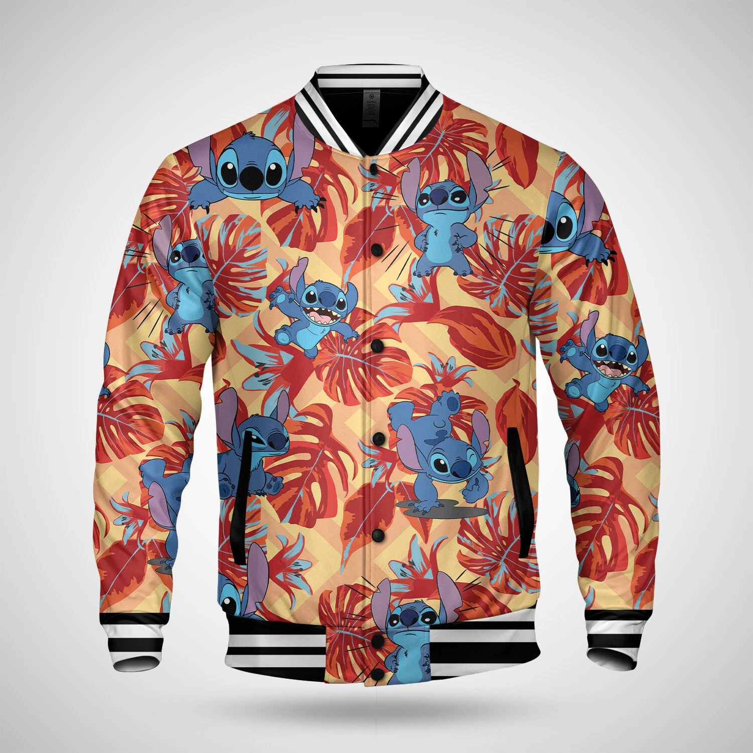 Cute Stitch Red Tropical Lilo And Stitch Summer Vibes Jacket