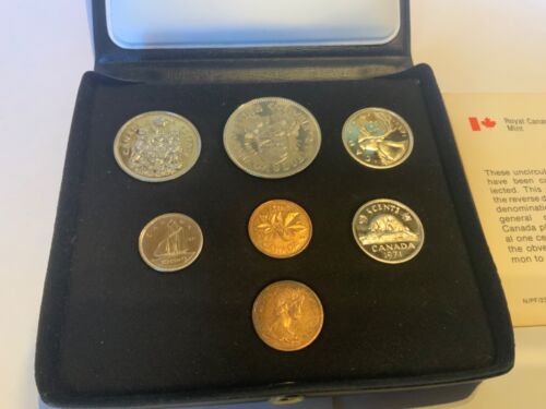 Royal Canadian Mint Set Moneta Reale Canadese 1971 Set Monete Sette Monete/Scatola - Foto 3 di 7